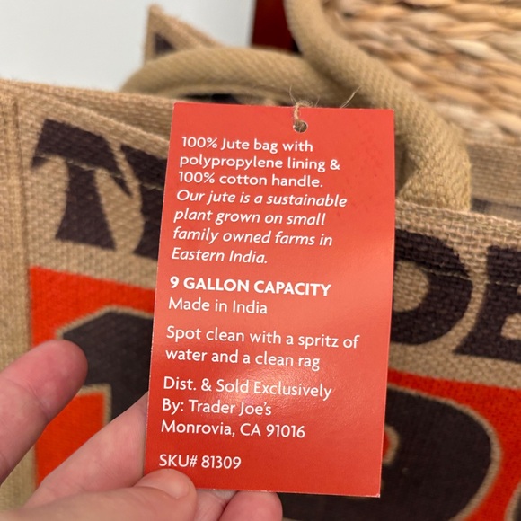 Trader Joe's Vintage Style Tote Bag - Brown, Orange, and Green - Picture 3 of 5